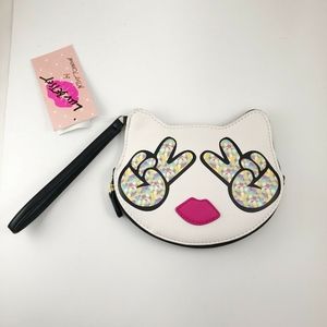 NWT Luv Betsey Wristlet Cat Wallet Purse